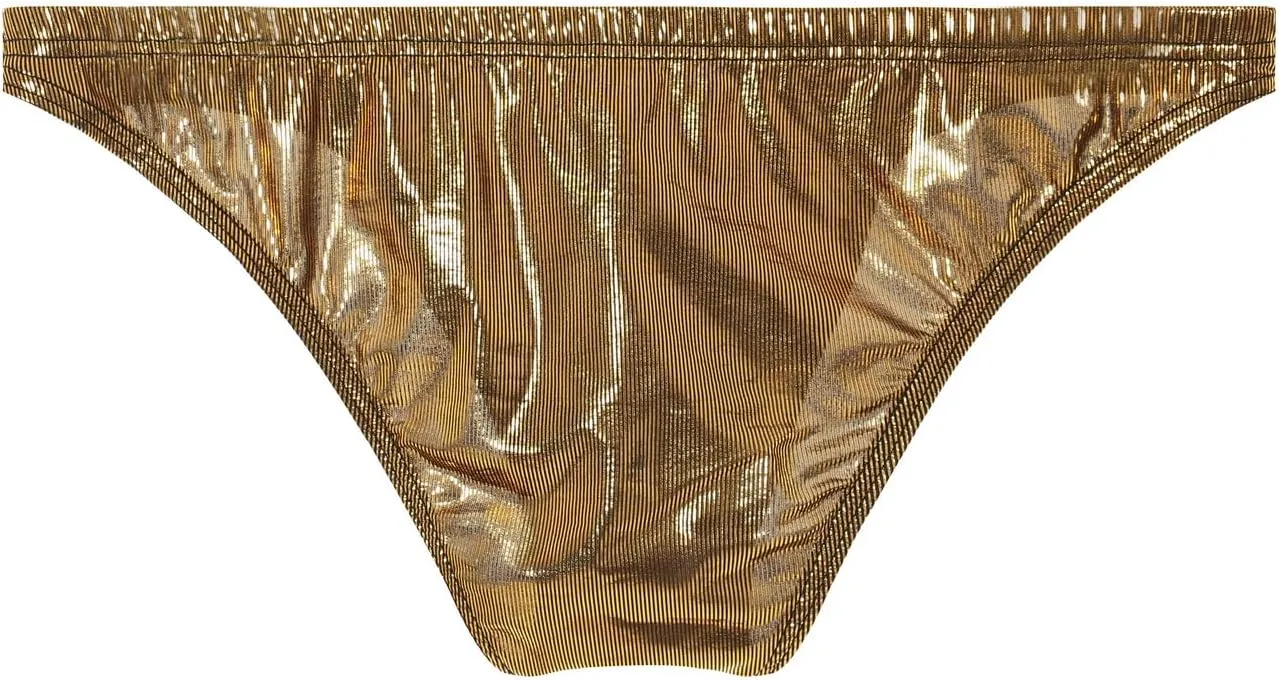 Mens Solid Contour Pouch Sexy Briefs Imitation Leather Underwear Shiny Metallic Underpants 1-3 Pack