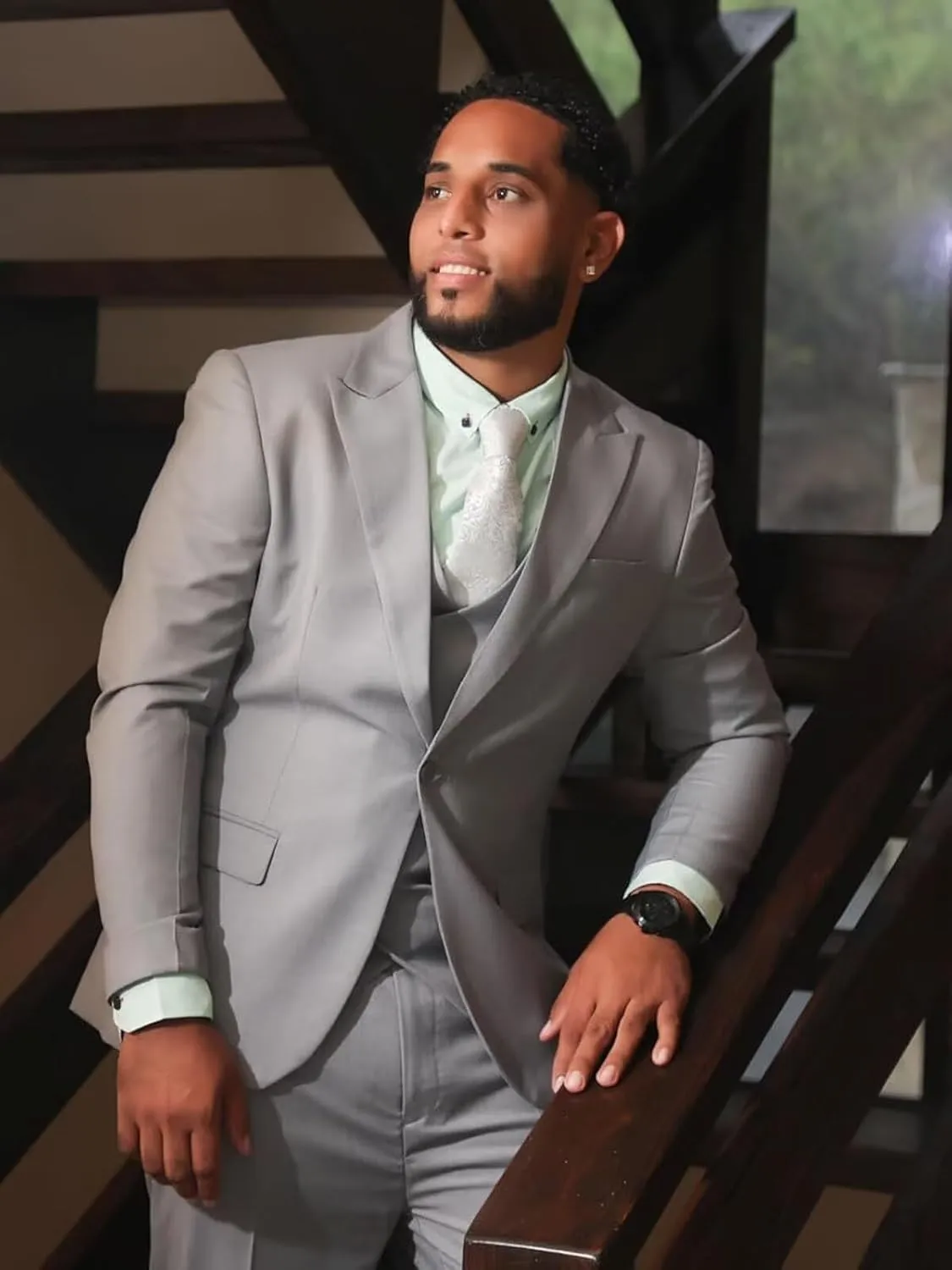 Men's Suit Slim Fit 3-Piece Double Breasted Suits Men Formal Tuxedo Set Mens Wedding Prom Groom Suit Set