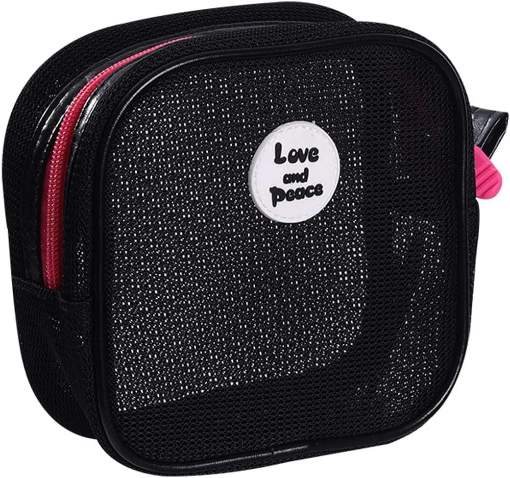 Mini Clear Toiletry Bag Summer Grid Toiletry Bag Bathroom Organizer for Men Women Travel EssentialsOutdoor Utility Bag(Black)
