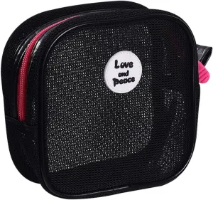 Mini Clear Toiletry Bag Summer Grid Toiletry Bag Bathroom Organizer for Men Women Travel EssentialsOutdoor Utility Bag(Black)