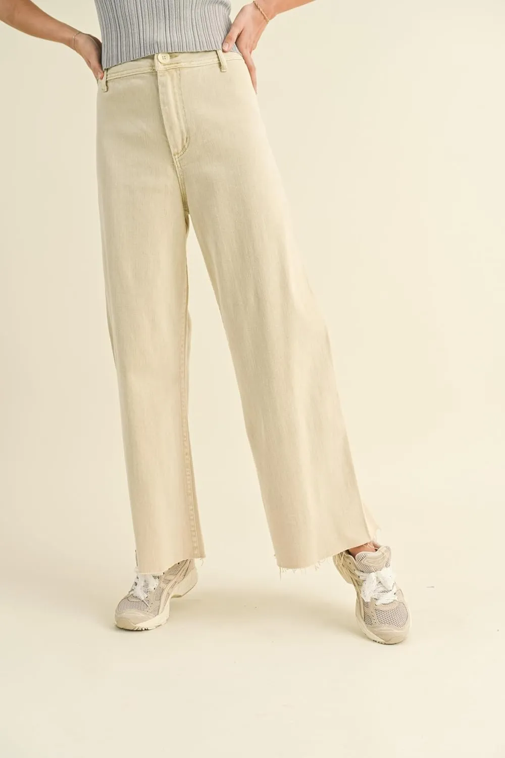 Miou Muse - Straight Wide Leg Denim Pants - MMP623