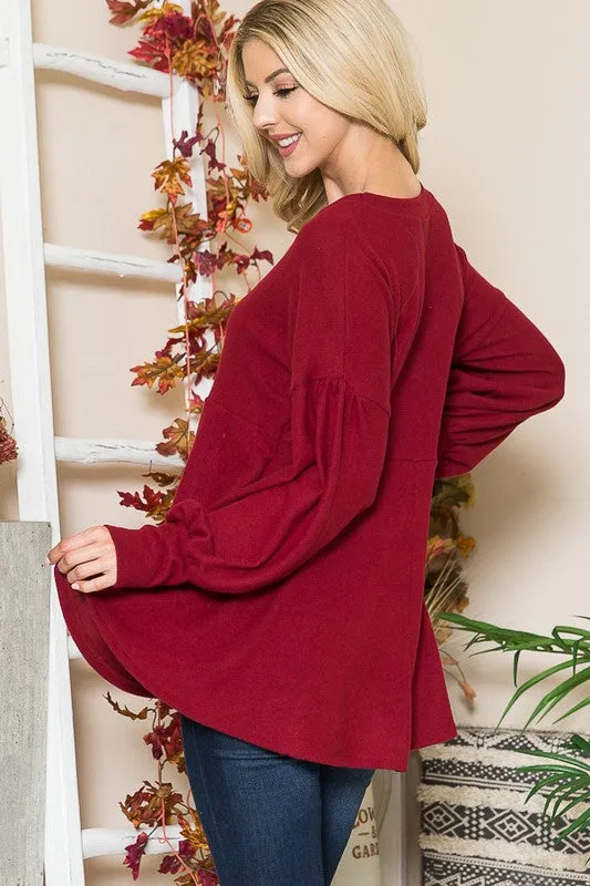 Orange Farm Clothing Soft Knit Babydoll Top