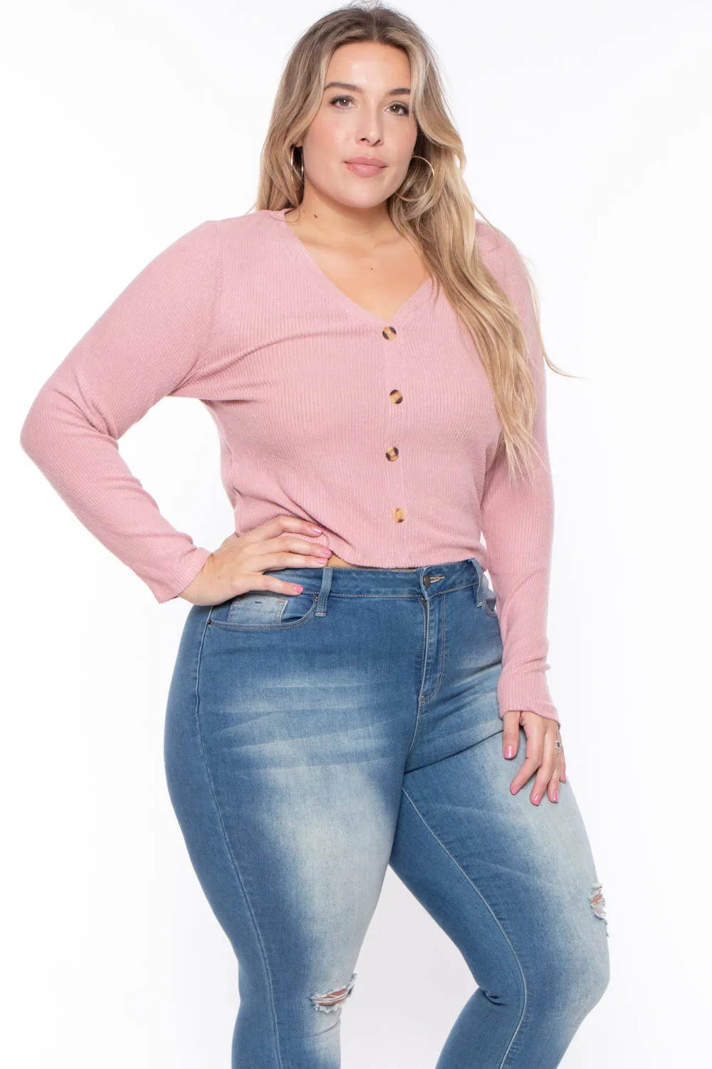Plus Size Delaney Sweater - Mauve