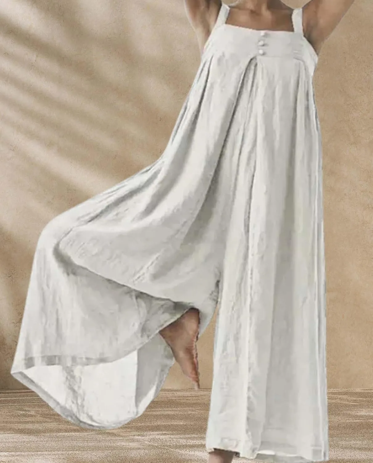 Plus Size Wide Leg Jumpsuits for Women Casual Linen Jump suits for Curvy Women 2024 Sleeveless Oversized Overalls