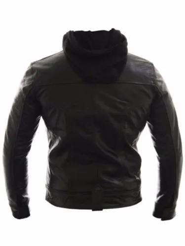 Rennsport Jacke Motorrad Leder Bikerjacke Abnehmbare Kapuze - alle Größen