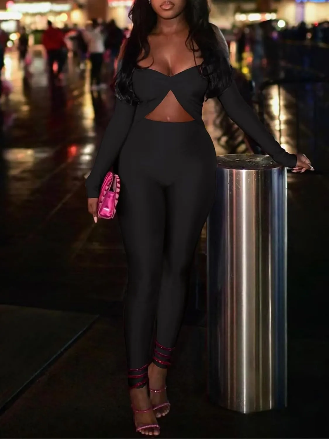 Sexy Jumpsuits for Women Off Shoulder Cut Out One Piece Bodycon Romper Club Night Outfits