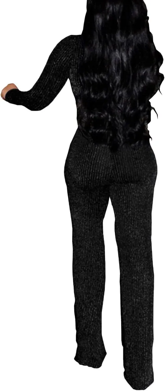 Sexy Sequin Jumpsuits for Women Plus Size Elegant Clubwear Sparkly High Waisted Wide Leg Pant Disco Outfits