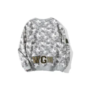 Shark Print Sweatshirts Digital Pixels Camouflage Pullover Sweater Men'S And Women'S Round Neck Thin Coat