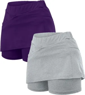 Skorts for Woman 2025 Summer with Pockets Casual Soft Breathable Tennis Golf Skirts Plus Size Pants Running Outfits
