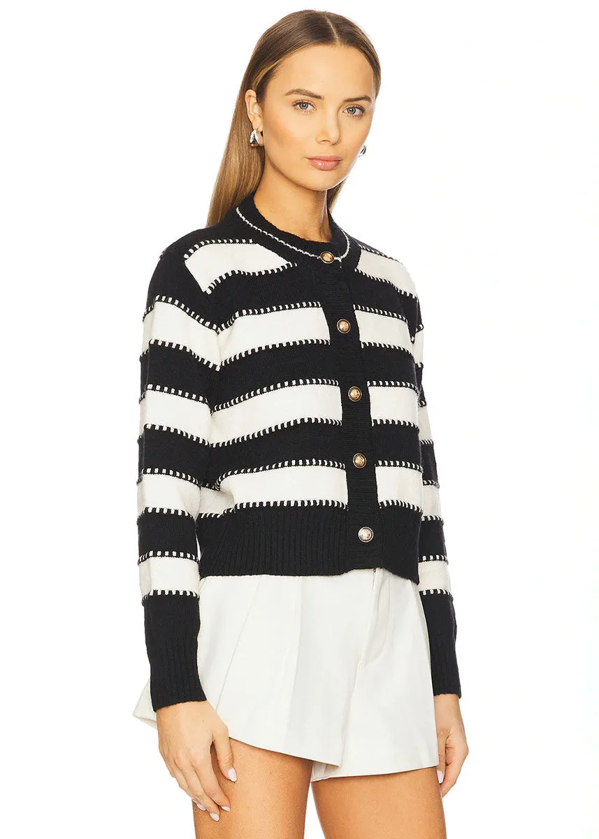 Sofi Cardigan - Black & Ivory