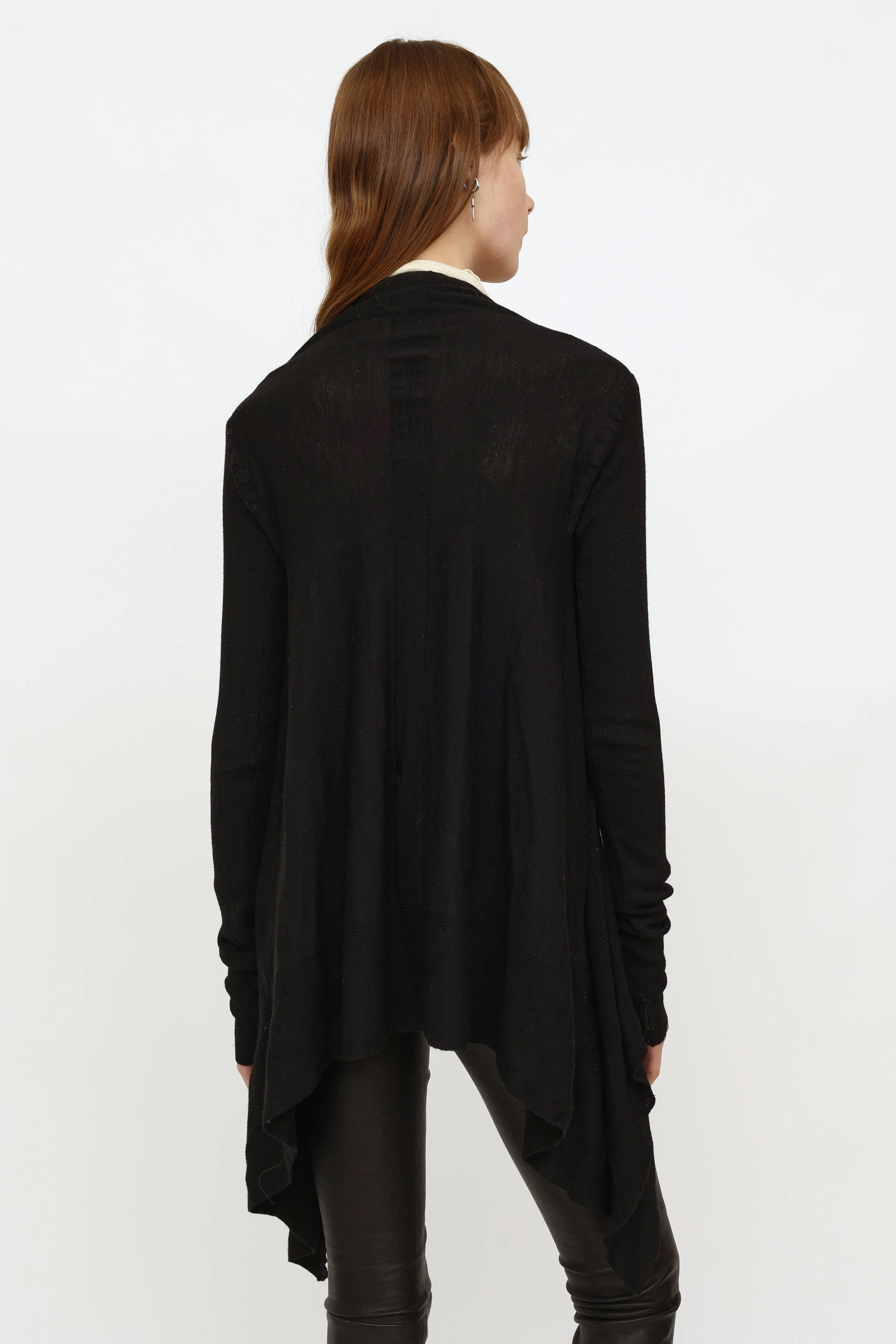 SS19 Black Knit Open Cardigan