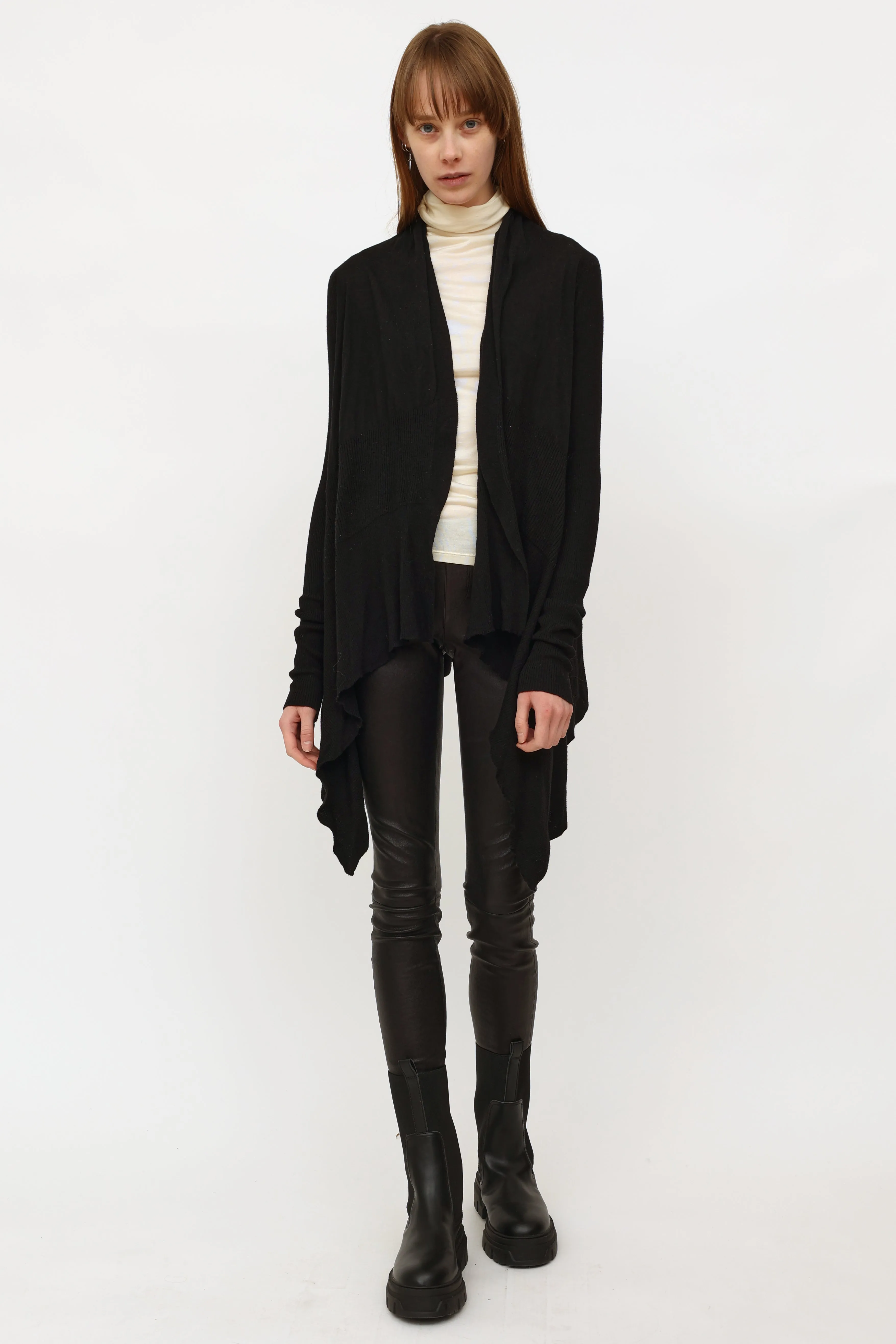 SS19 Black Knit Open Cardigan