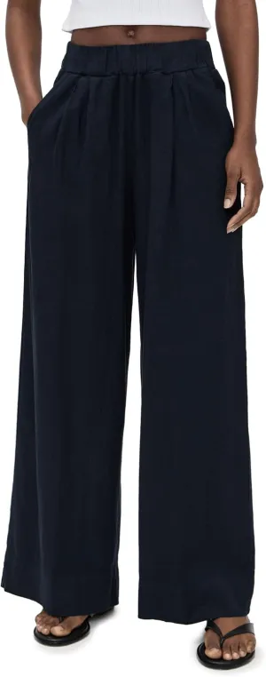 Stateside Women's Linen Wide Leg Pull-On Pants