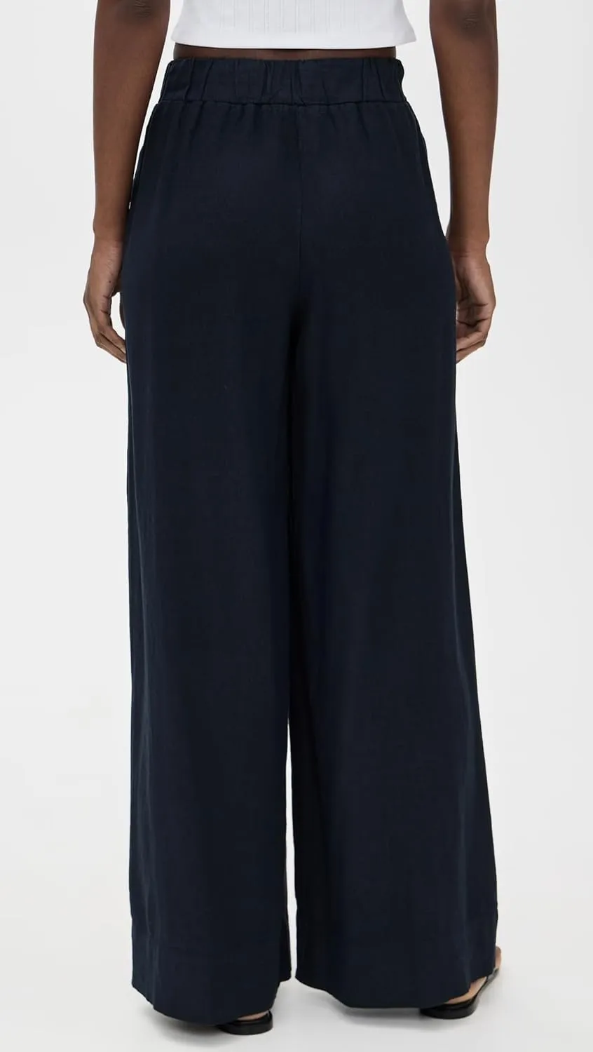 Stateside Women's Linen Wide Leg Pull-On Pants