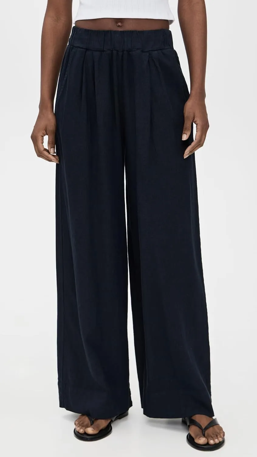 Stateside Women's Linen Wide Leg Pull-On Pants