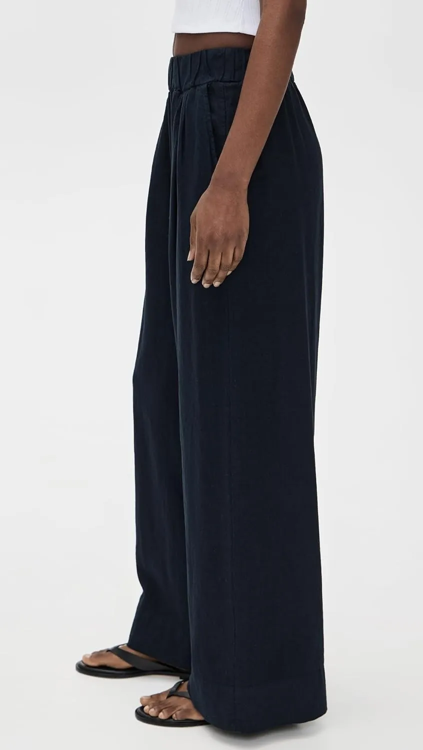 Stateside Women's Linen Wide Leg Pull-On Pants