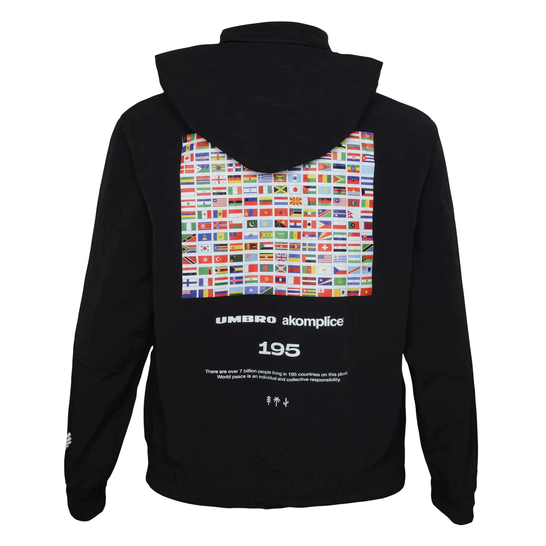 UMBRO x AKOMPLICE WORLD PEACE NYLON 1/4 ZIP