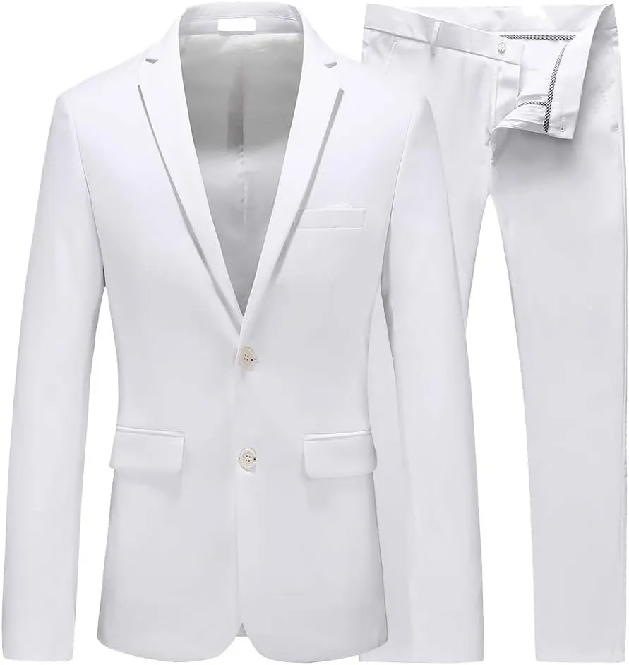 UNINUKOO Men's Suit Slim Fit 2 Button 2 Piece Suits for Men Party Formal Dress Solid Tuxedo Blazer Jacket Pants Set