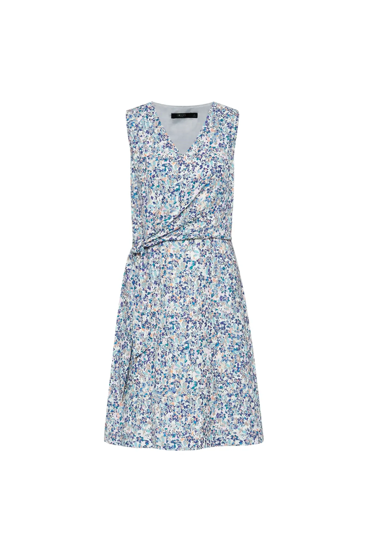 Veronica Crepe Floral Print V neck Dress