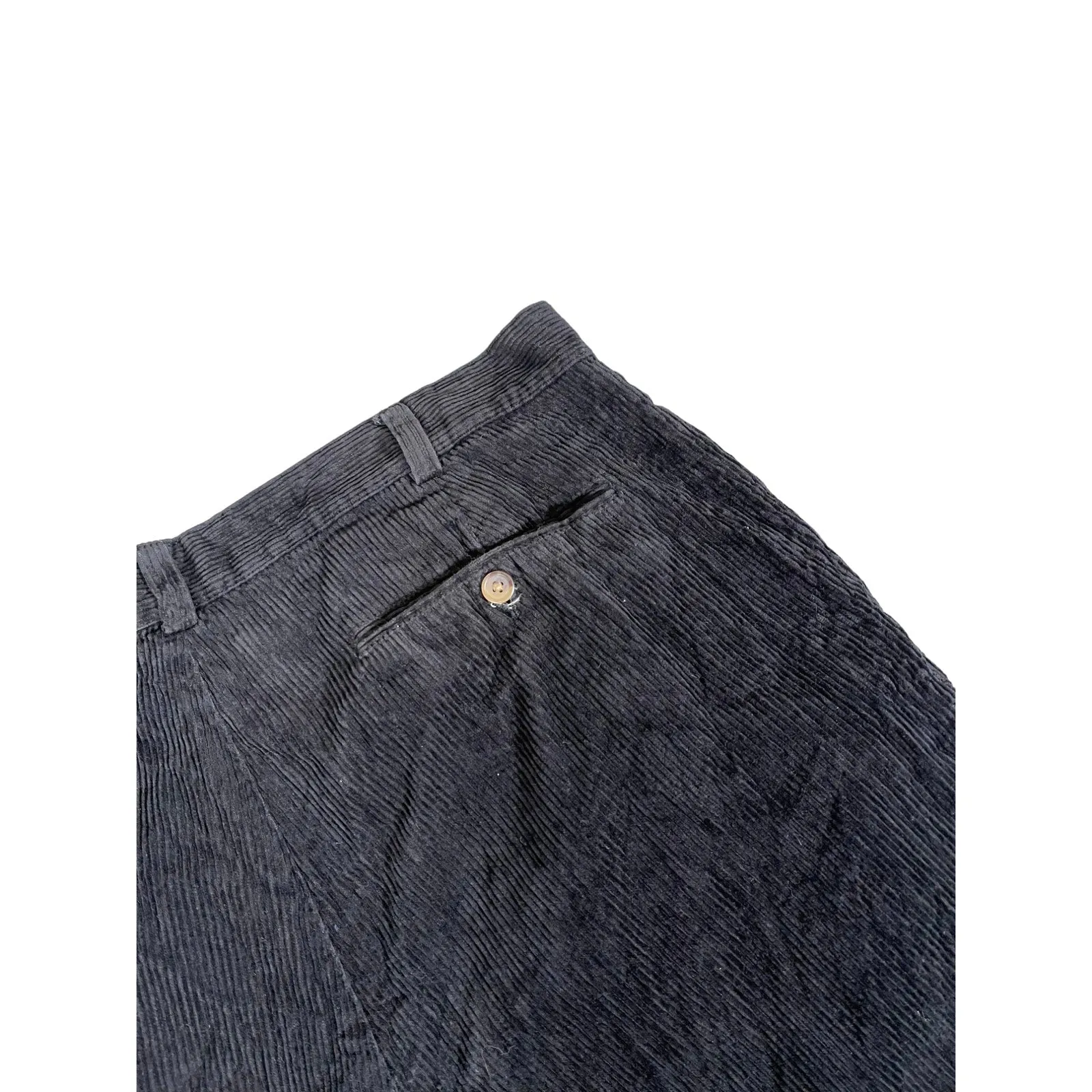 Vintage Piazza Carignano 12 Men's Black Relaxed Fit Corduroy Pants 36x32