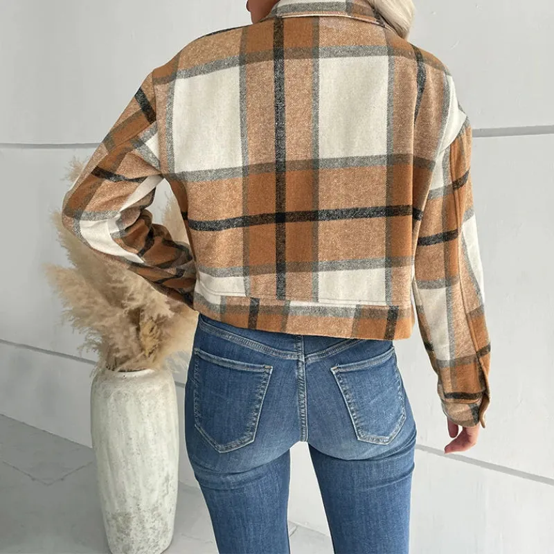 Vintage Plaid Short Jacket  Classic Y2K Streetwear