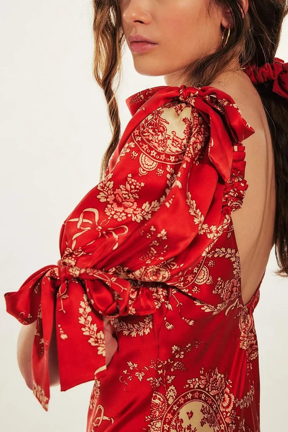 Woman Floral Puff Sleeve Maxi Dress Square Neck Ruffle Flowy Long Dresses Bohemian Tiered Summer Sundress