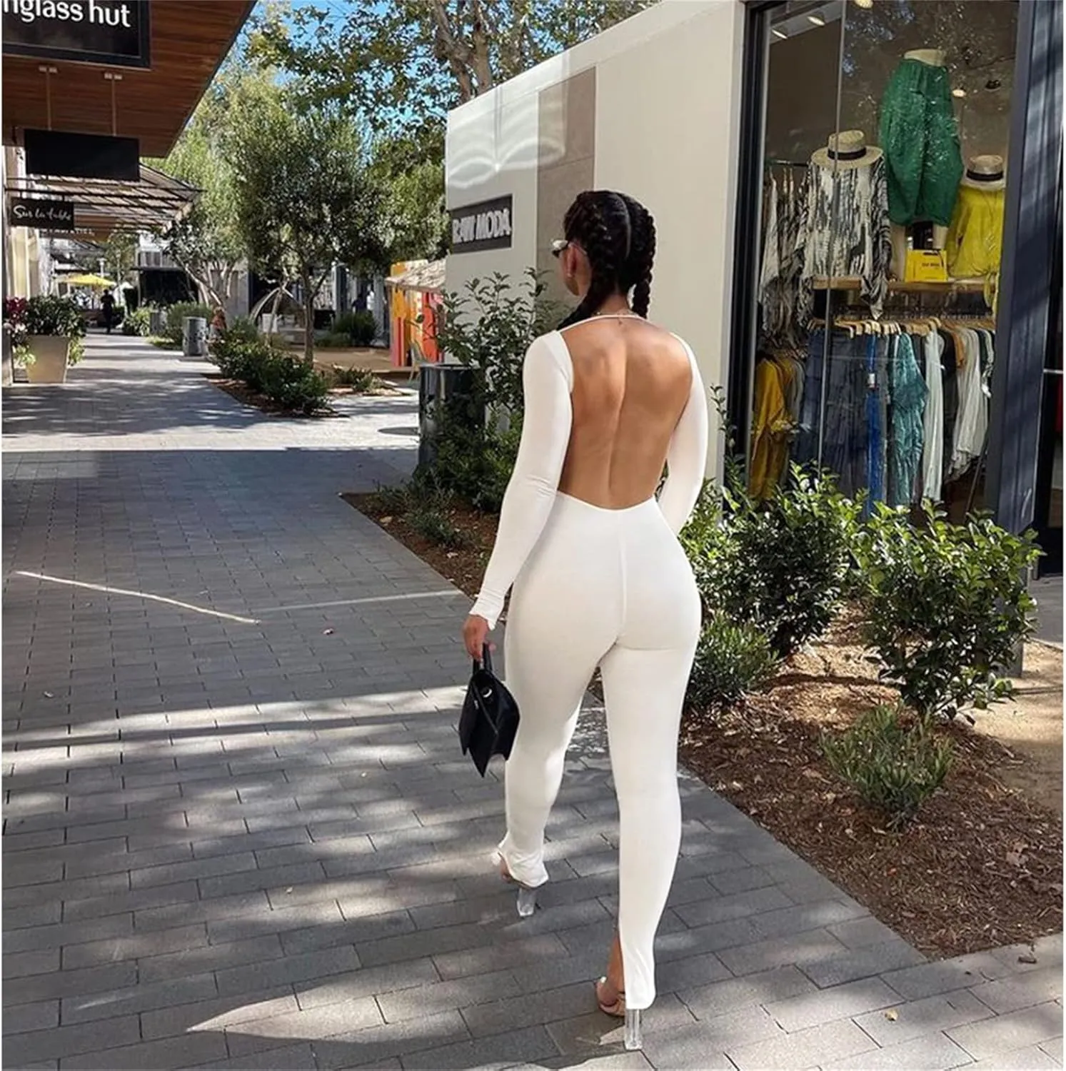 Womens Jumpsuit Long Sleeve One Piece Jumpsuits Leopard Print Sexy Backless Bodycon High Waisted Club Outfits Catsuits
