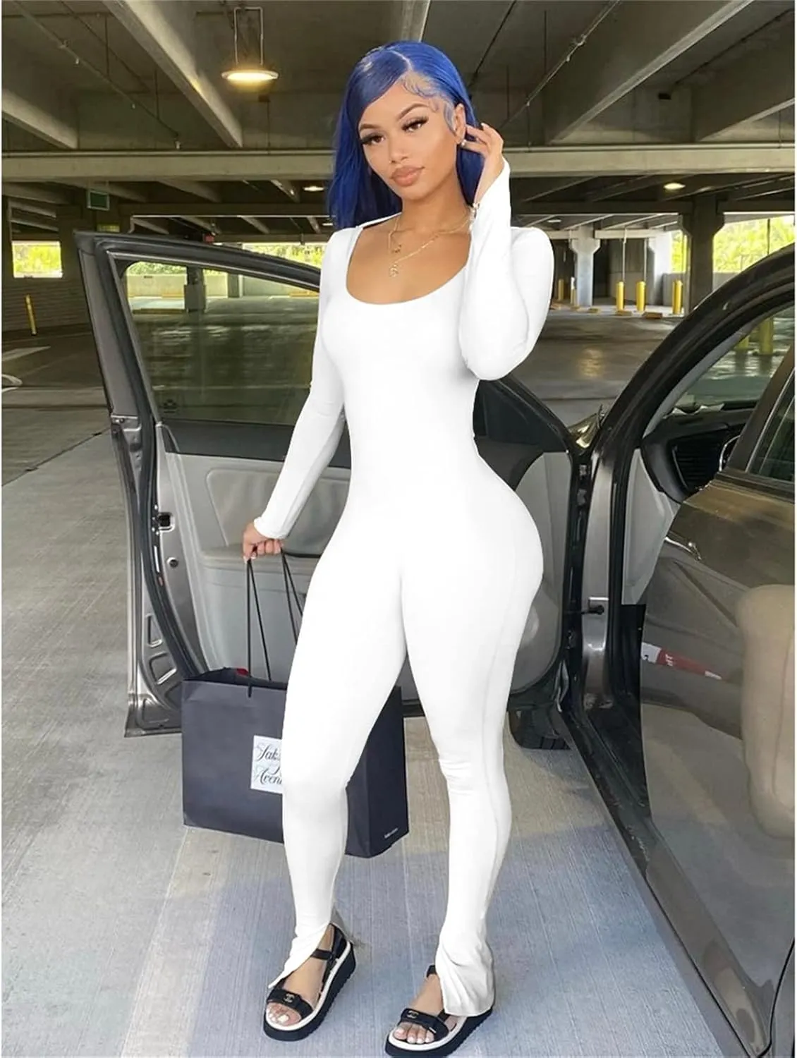 Womens Jumpsuit Long Sleeve One Piece Jumpsuits Leopard Print Sexy Backless Bodycon High Waisted Club Outfits Catsuits