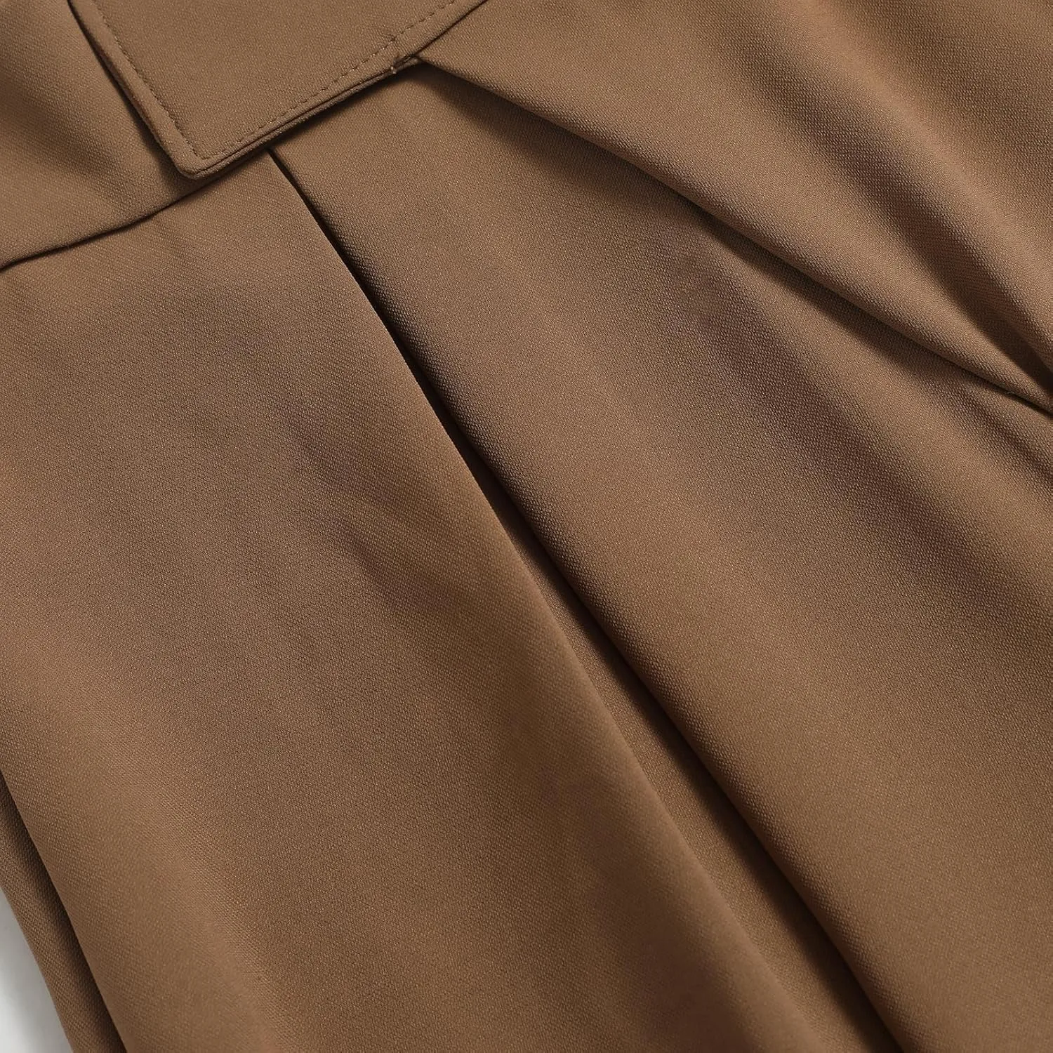Women's Loose High Waist Wide Leg Pants Casual Business Solid Color Straight Long Trousers