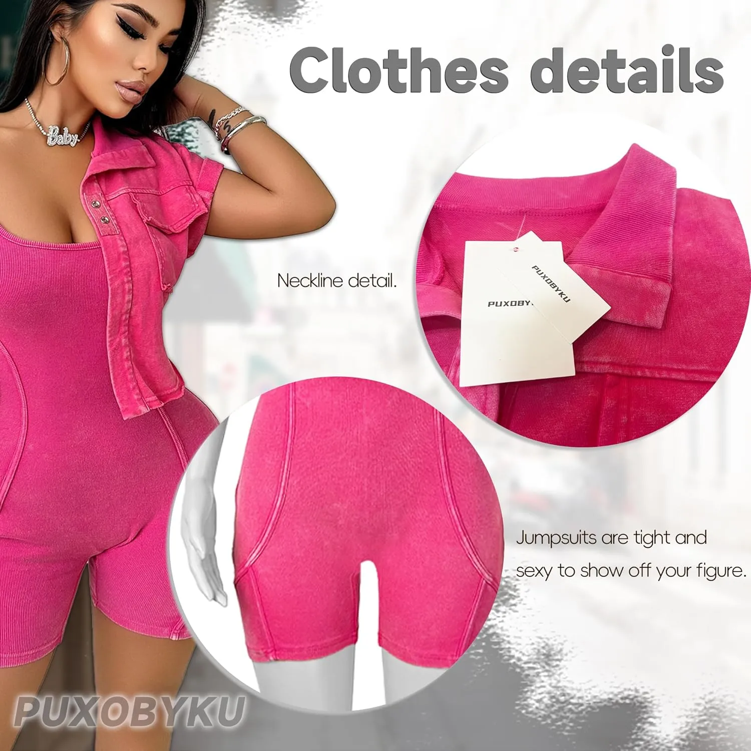 Women's Workout Jumpsuits Two Piece Ribbed Square Neck Yoga Romper Short Sexy Bodycon Bodysuits Summer Outfits