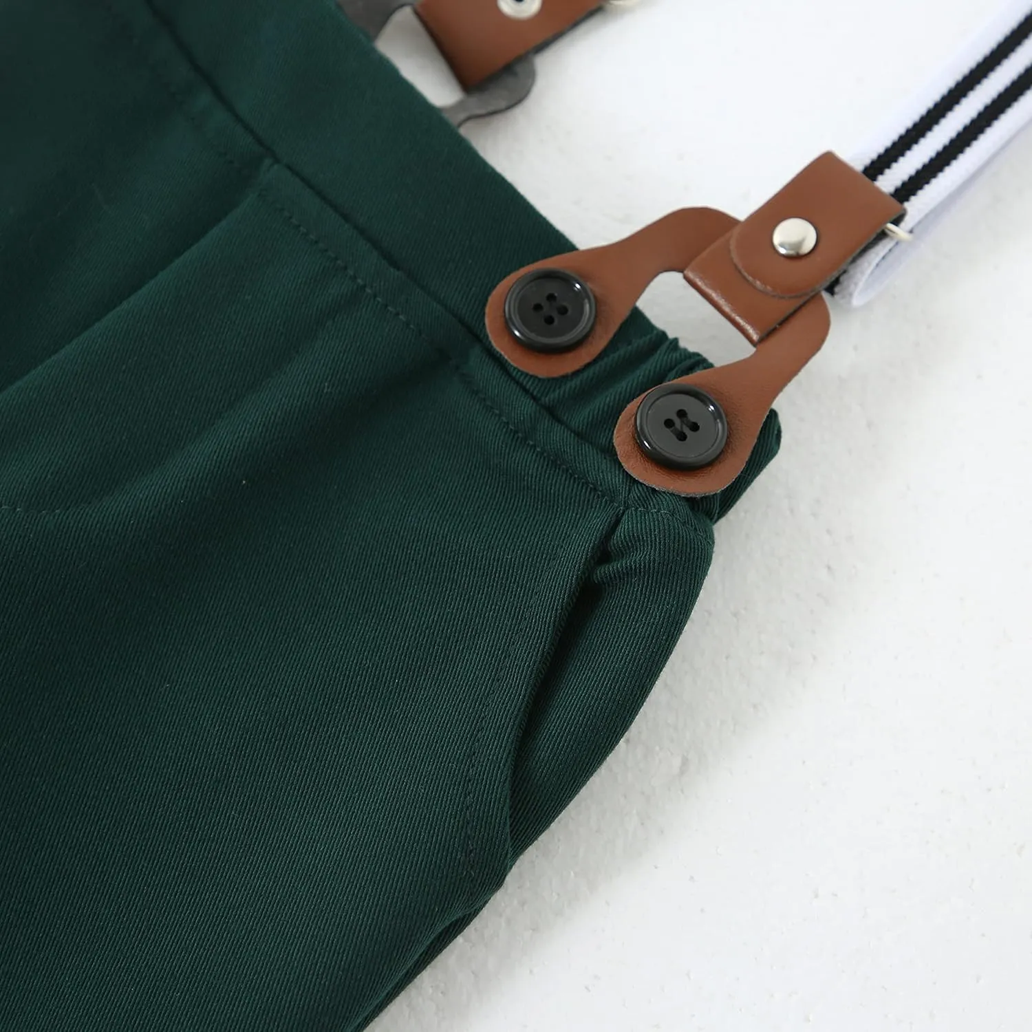 YALLET Toddler Baby Boy Clothes Suit Gentleman Wedding Outfits Formal Dress Shirt Bowtie Suspender Pants